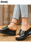 Heel Sandals Women's 2023 Summer New Fashion Muffin Open-toe Fairy Style Outside Wear Thick-soled Shoes