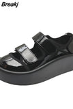 Baotou Sandal Women Solid New Fashion Sandals Shoes Non-slip Size 35-40 Platform Shoes Black Pink Roma Hollow
