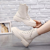 Martin Boots White 2024 New Summer Thin Retro Large Size Korean Version Handsome Locomotive Short