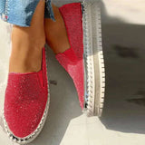sneakers Women's Shoes 2023 Flats Rhinestone Bling Sewing Platform Loafers luxury Casual Comfortable