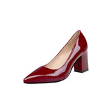 New Style Pointed Sexy Thick Heel Shoes Solid Color Fashion Versatile Shoes Wedding Banquet Celebrity Style Talon