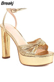 Platform Chunky Heels Sandals 2023 Brand New Spring Summer Fashion Ankle Strap comfy Walking Office Lady Woman