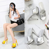 Breakj A Word With Slippers Female 2023 New Summer Fashion 13CM Joker Web Celebrity Sexy High Heels Fine