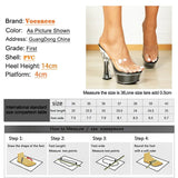 Shoes For Women 2023 New Transparent PVC Sandals Outdoor Crystal Cool Slippers 14CM Waterproof Platform Slide High