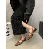 Small Leather Shoes 2024 New Spring Thick-Heeled Low-Heeled High-Heeled Shoes Vintage French Style Mary Jane Single