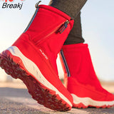 Snow Boots Ladies Winter Shoes Couple Snow Boots Ankle Boots Canvas Plush Boots Zipper Platform Boots Botas