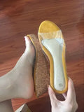 Slippers Women 2023 Summer New Mid-heeled 6.5CM Platform Wedges Crystal Sandals Women Non-slip Beach Shoes