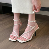 Style Diamond With Sandals And Slippers Women's 2024 Summer New Square Head Shitty Soft-Soled High-Heeled