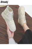 Women's Breathable Mesh Summer Shoes Lace Walking Shallow New Solid Non Slip Casual Shoes 35-40 HOT