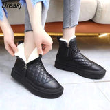 Winter New Cotton Shoes Women's Velvet Thickened Real Soft Leather Waterproof Non-slip Warm Large Cotton Snow