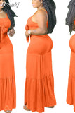 Plus Size Women Sets 4XL 5XL Fashion Bandage Crop Tops And Wide Leg Pants Ruffles Two Piece Suit Casual Outfits