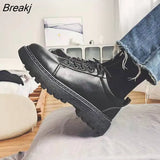 Style PU Leather Shoes Mens Casual Business Shoes Trendy Young Students Fashion Platform Shoes Men Dress