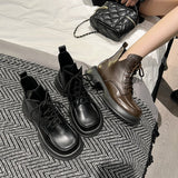 Breakj Martin Boots Women 2025 Autumn/Winter New Round Head Thick Bottom V Mouth With Low-T-Crash Women's