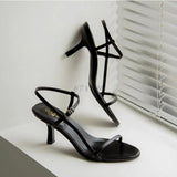 Summer Low Sandals Woman Leather Suit Female Beige Women’s Shoes High Heels Low-heeled Black Comfort New Stiletto Girls