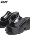 Heeled Platform Sandals For Women Summer 2023 Ankle Buckle Square Toe Sandals Simply Causal Open Toe Sandals Slipper