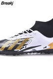 Men Soccer Shoes Turf Black Kids Cleats Training Football Boots High Ankle Sport Sneakers Size