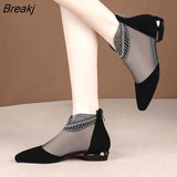 New Mesh Peep Toe Sandals Sexy Hollow Out Single Shoes Lace Pumps Woman High Heel Fashion Autumn Footwear Platform