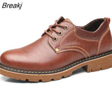 Fashion Genuine Leather Shoes Men Footwear Cow Leather Mens Casual Shoes Soft Comfortable Male Shoes Thick Sole