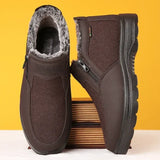 Shoes Middle-aged Elderly Men's New Plush Warm Anti Slip Waterproof Snow Boots Outdoor Work Travel Leisure Shoes