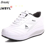 Slimming Shoes Women Fashion Leather Casual Shoes Women Lady Swing Shoes Spring Autumn Factory Top Quality