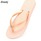 New Summer New Clip Toe Slippers Fashion Outdoor Flat Beach Sandals Female Anti-slip Casual Flip Flops Pantuflas De