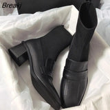 high heel temperament thin boots literary retro Korean version of the hosiery boot