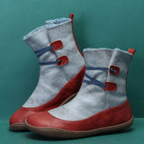 Women Ankle Boots 2023New Autumn Winter Warm Short Plush Boot Female Retro Mix Color Women's Shoes Ladies Outdoor Flat Big