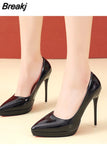 Pointed Stiletto High Heels Shoes Sexy Shallow Mouth Single Shoes Plus Size 35-45 Women's Work Dress Shoes High Heel