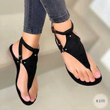 Breakj Toe Sandals Women 2025 Leisure Flat-Bottomed Toes With A Word Buckle Beach