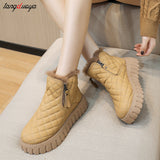 Women's Shoessnow Boots Platform Shoes Warm Cotton Shoes Short Boots Outdoor Casual Shoes High Quality Women White