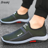 New Men Sneakers Mesh Men Casual Shoes Summer Breathable Sports Shoes Outdoor Walking Shoes Breathable Slip-on Mens