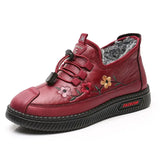 Leather Fur Moccasins Women Sport Sneaker for Elderly Female Soft Warm Comfortable Loafers Size 41 Zapatos Mujer