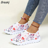 Women Shoes Cartoon Nurse Print Female Sneaker Summer Lightweight Comfortable Casual Breathable Flats Footwear Spring