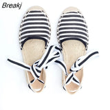 for women Hemp Rope Bottom Ladies Sandals Flat Shoes Women Strappy Fisherman Sandals Women Spring and Summer Lace