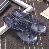 Beach Flat Clear Flip Flops Girls Transparent Slippers Female Jelly Shoes Plain Color Women's Flip-Flops Ladies