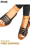 Women Sandals Woman Summer Hollow Out Roman Shoes 2023 Women's Gladiator Open Toe Beach Flats Ladies Footwear Plus Size