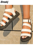 New Women's Summer Comfortable Shoes Fashion Open Toe Women's Sandals Platform Sandals Comfortable Buckle Women's