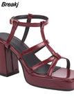 New Fashion Women's Sandals Summer 2023 Simply Casual Office Lady Shoes European Style Thick High Heels Sandals