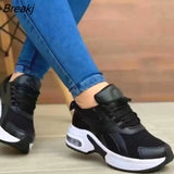 Ladies Sneakers Spring and Autumn New Lace Up Wedge Platform Shoes Ladies Outdoor Fashion Air Cushion Casual Runing