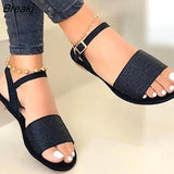 Women's Flat Sandals Summer 2022 Ankle Strap Casual Ladies Roman Shoes Open Toe Female Gladiator Fashion Sandals Plus Size