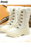 Women Winter Boots Waterproof Winter Mid-Calf Snow Boots Women Platform Shoes with Thick Fur Botas Mujer Combat Boots