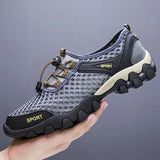 Men Casual Sneakers Breathable Mesh Shoes Mens Non-Slip Outdoor Hiking Shoes Mens Climbing Trekking Shoes Zapatos