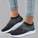 Crystal Flats Shoes for Women Plus Size Breathable Mesh White Sneakers Woman 2023 Autumn Soft Sole ladies Sports