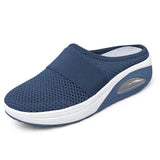 Size Mesh Slippers Women's Shoes Summer Semi-Slippers Air Cushion Leisure Sports Shoes Fly-Woven Mesh Breathable Women's