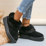 Winter Fluffy Fur Warm Snow Boots Women Thick Bottom Non Slip Cotton Padded Shoes Woman Plush Chunky Platform Ankle
