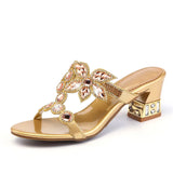The Summer Of 2024, The New Water Drill Sandals And Slippers Are Fashionable For Women To Wear Middle Heels With Comfortable, Non-Skid And Thick