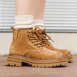 Breakj Boots Fall 2024 New Vintage Overalls Western Lovers Platform Increased Hot Style Ankle Boots