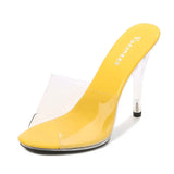 Breakj Sexy Super Heels 11CM High Nightights Clear Sandals Sex Shoes Plus Size
