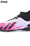 Men Soccer Shoes Turf Black Kids Cleats Training Football Boots High Ankle Sport Sneakers Size