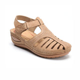 Women's Sandals Large Size Hollowed-Out Slope Heels Round Head Non-Skid Women's